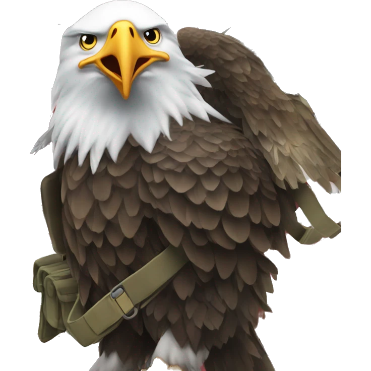 Soldier American bald eagle emoji