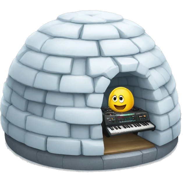 igloo with dj emoji