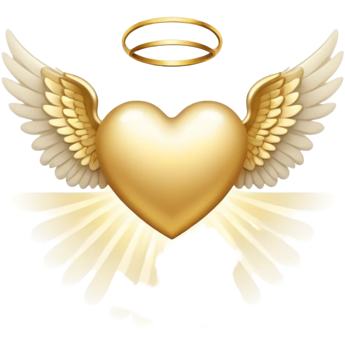 Divine angelic Heart with angel wings and halo emoji
