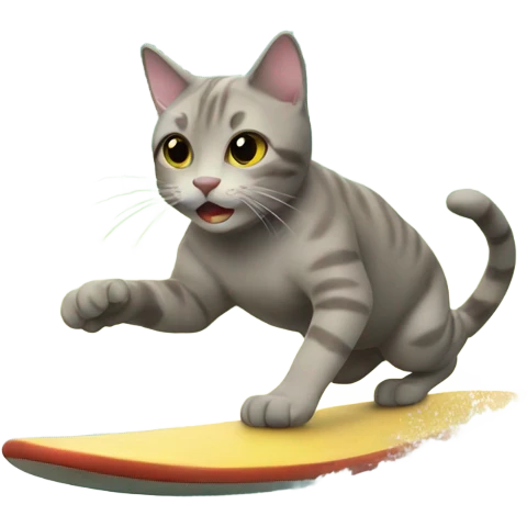 Cat surfing emoji