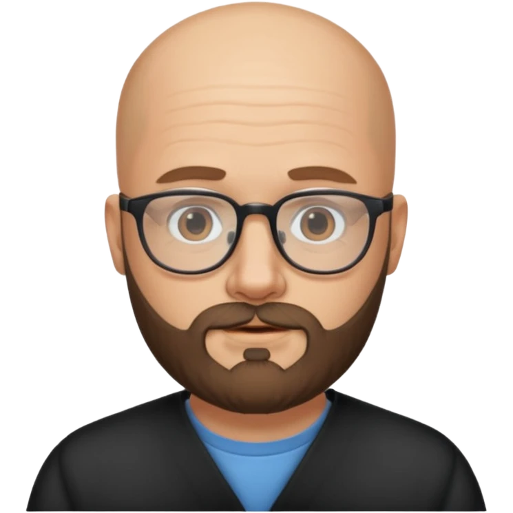 Quiero un emoji de un hombre pelado, con lentes y barba emoji