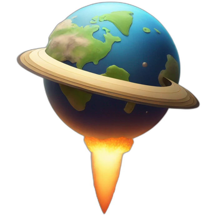 planet with a rocket emoji