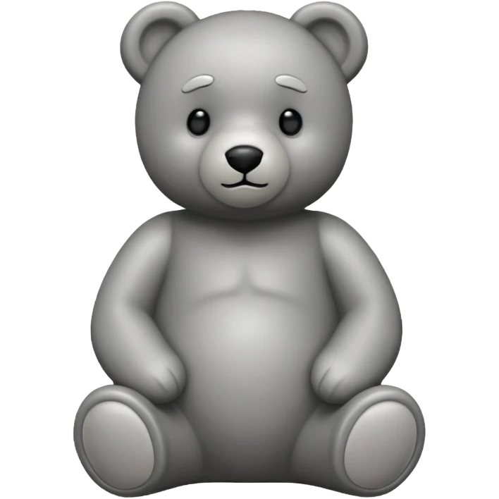 statue of teddy bear in grey color  emoji