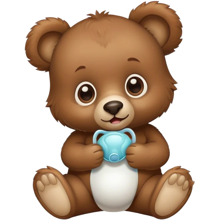 baby bear with a pacifier and wearing a diaper emoji