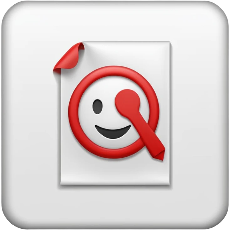 PDF file emoji, document with red seal, no text emoji