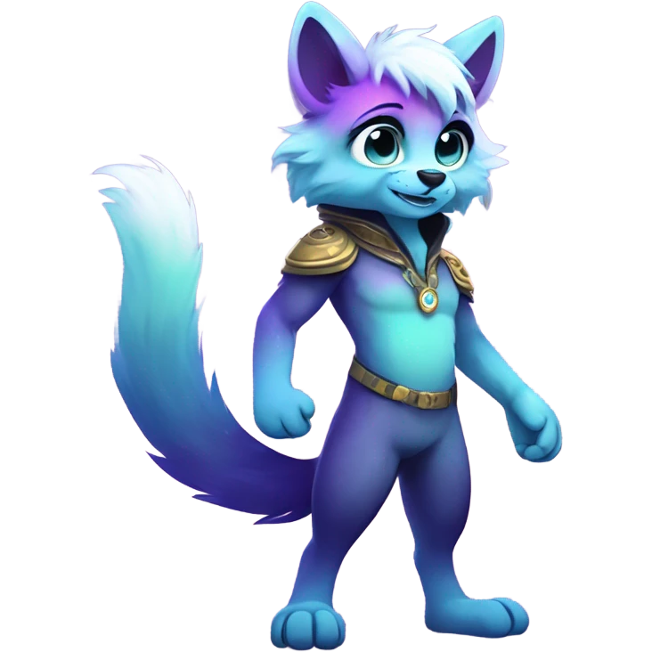 gradient-Sparkle-nebula-fursona anthropomorphic furry full body emoji
