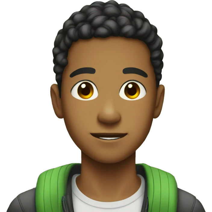 Teenage biracial boy at a park emoji
