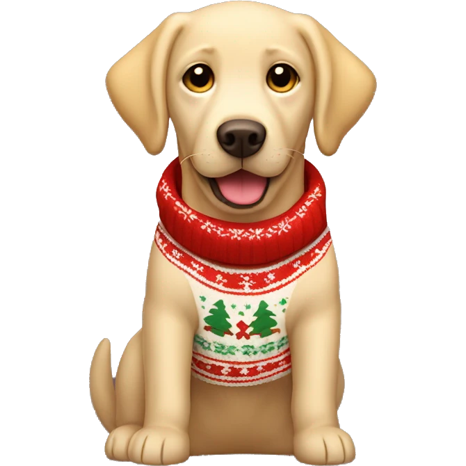 Blond Labrador Retriever with a Charismas Pullover  emoji