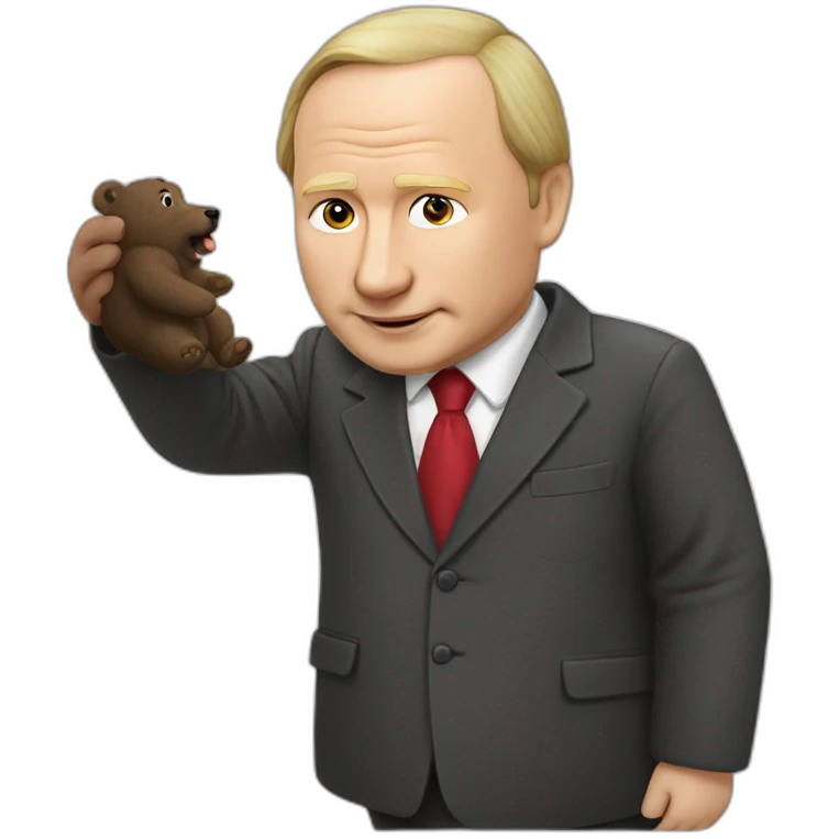 Vladimir Poutine qui chevauche un ours  emoji