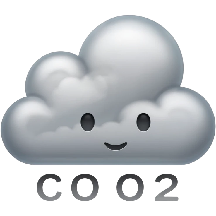 co2 cloud with inscription emoji
