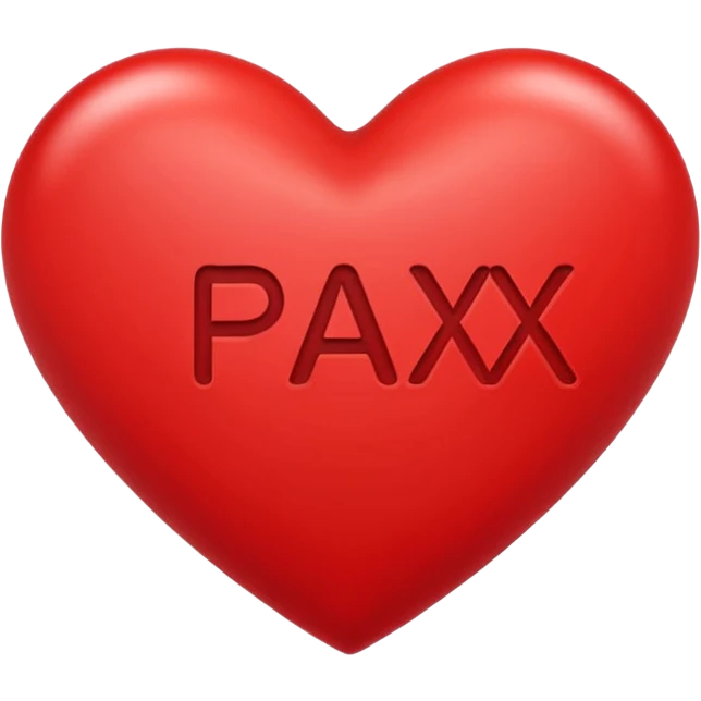 heart icon featuring the word PAX, emoji style emoji