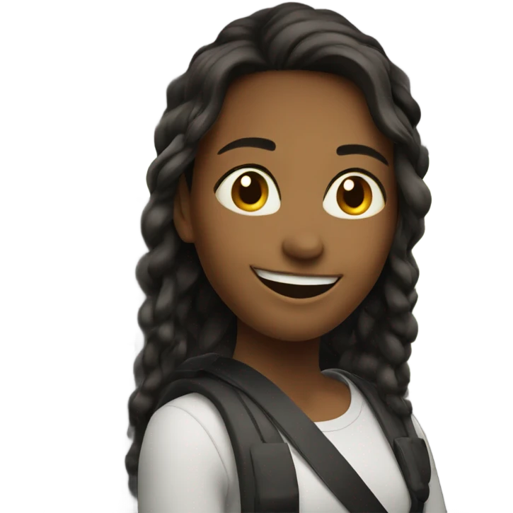 smiling girl in car interior emoji