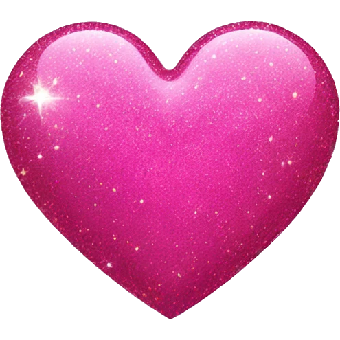 glittery sparkly hot pink heart emoji
