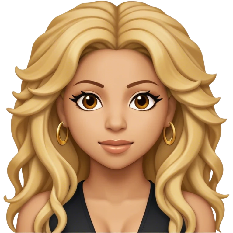 Cinematic Realistic portrait of Shakira, shown as a dynamic pop icon with expressive features and detailed modern attire, illuminated by vibrant, energetic lighting that highlights her global influence emoji