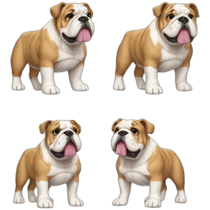 Dog english Bulldog full body emoji