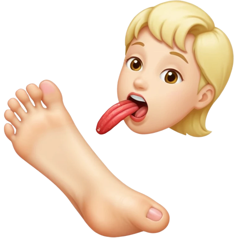 Tongue licking feet emoji