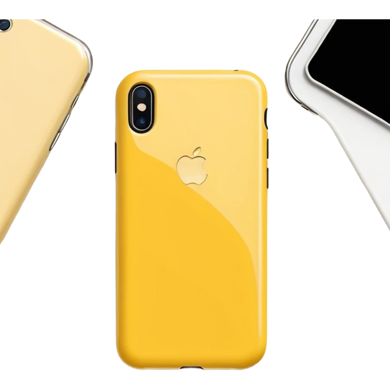 iPhone with a butter yellow phone case emoji