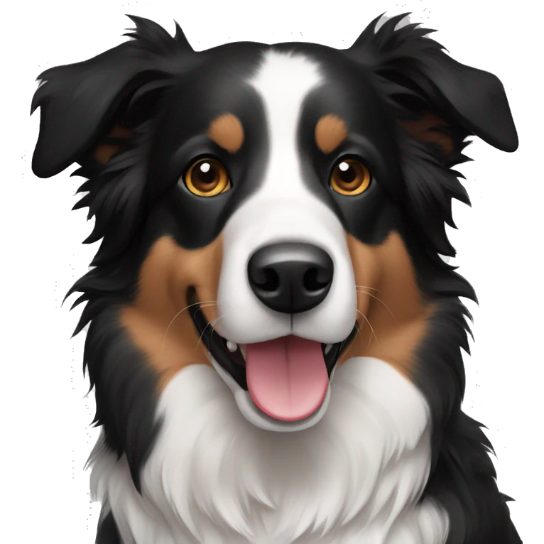 A cute Border Collie with black ears emoji