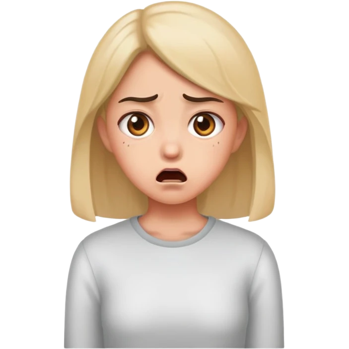 Girl standing in shock and disgust emoji