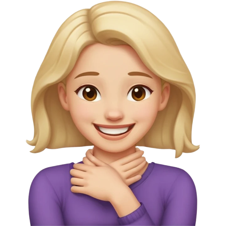 arms crossed holding neck laughing girl emoji