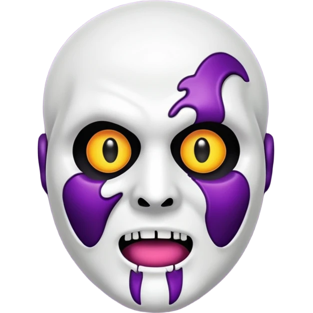 um coração roxo claro com o rosto do ghost face emoji