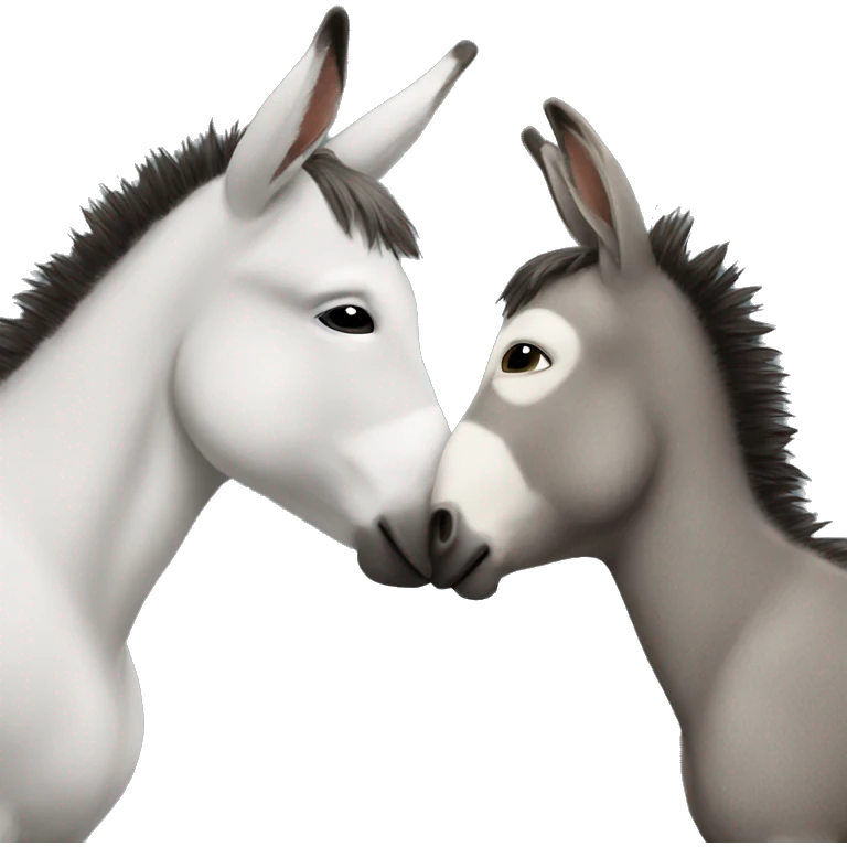 kiss, donkey emoji
