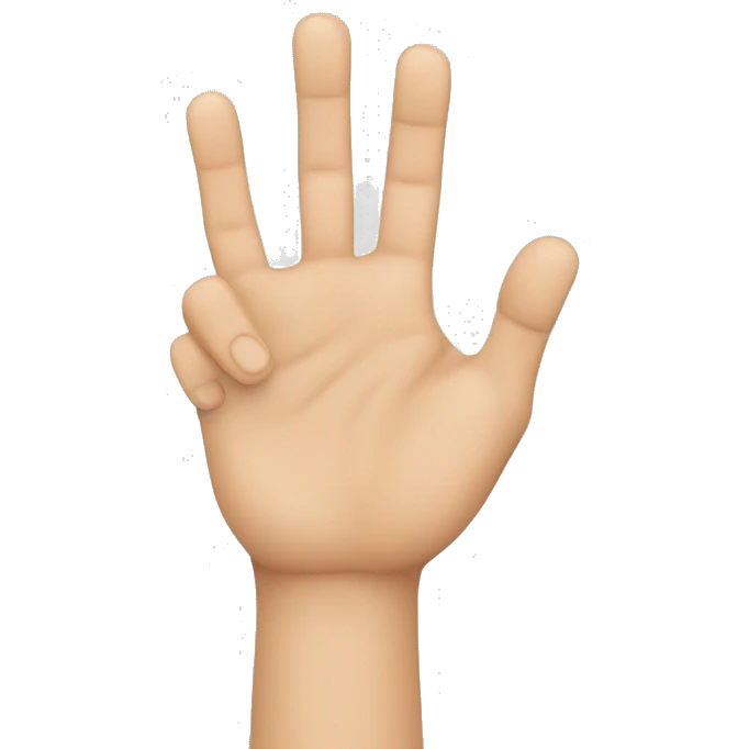 Create a hand with all fingers risen up except for th ring finger emoji