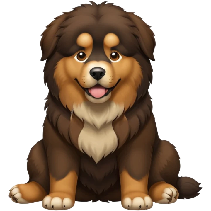 Tibetan Mastiff, playful pose, wagging tail emoji
