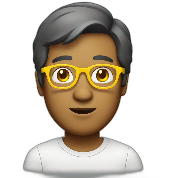 Man with yellow glasses on head emoji
