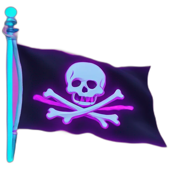 pirate flag neon vaporwave emoji