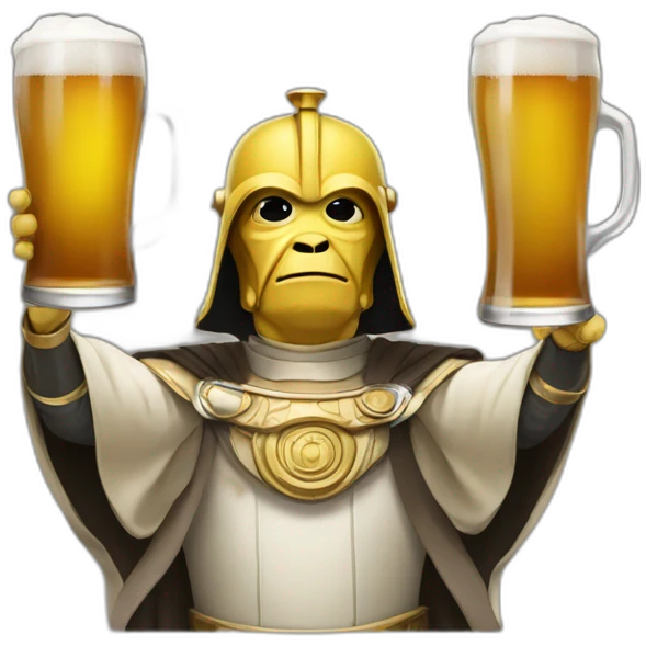 The emperor from star wars with a beer emoji