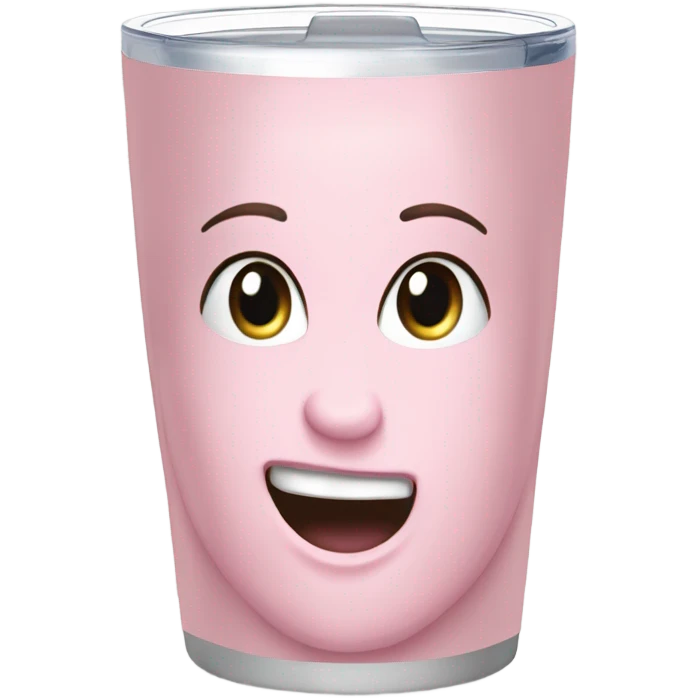 realistic light pink tumbler water cup emoji
