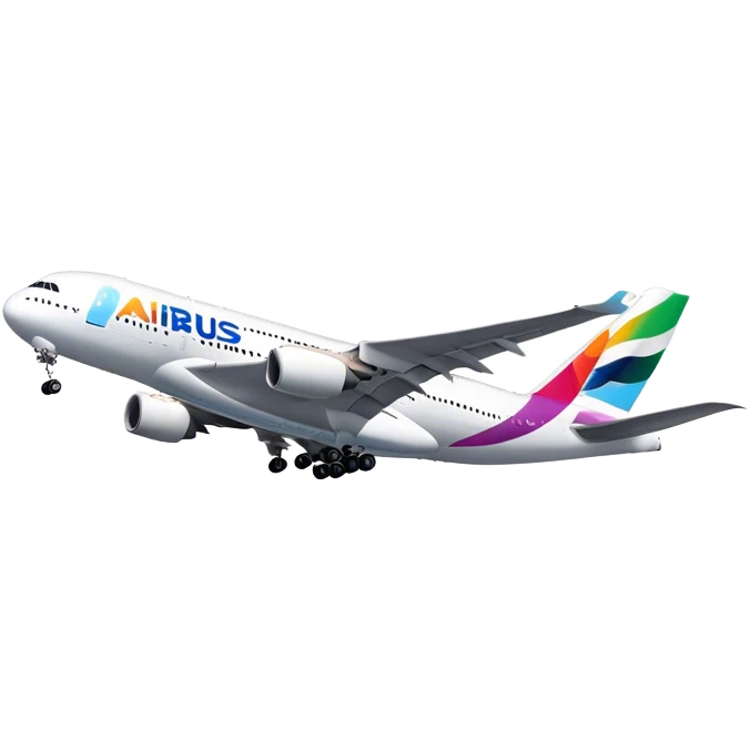 Airbus A380 - Airbus (Model Year: 2021) (Iconic colour: White with colorful tail) emoji