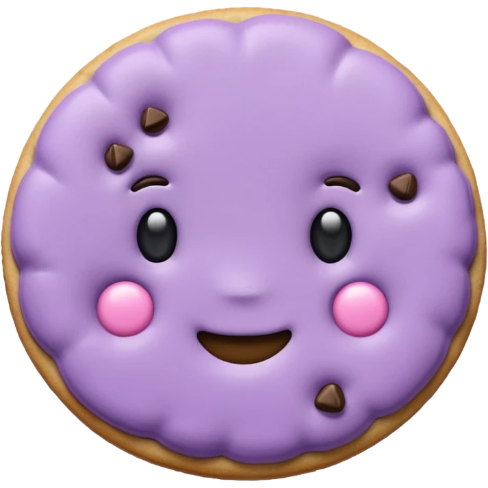 realistic a pastel purple cookie with soft crumbly texture emoji