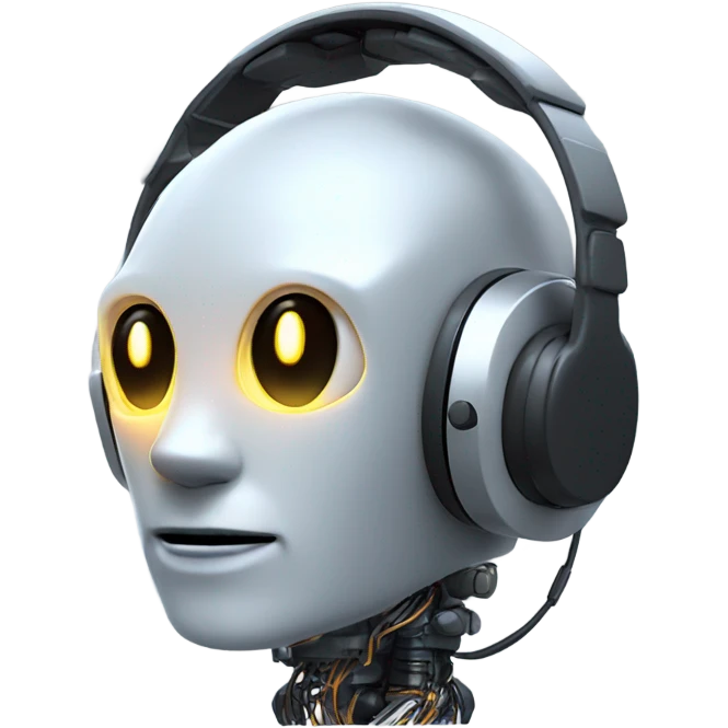 Robot wearing headset emoji