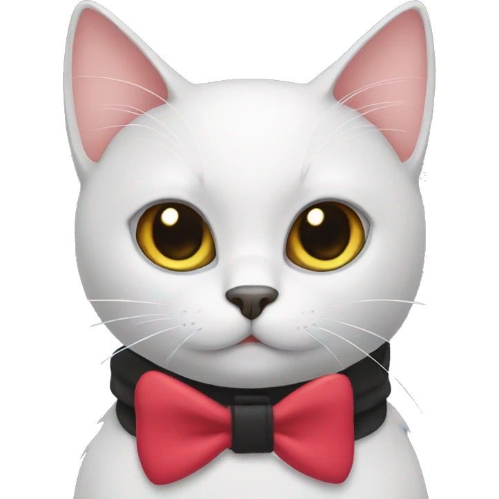 black cat with bow collar  emoji