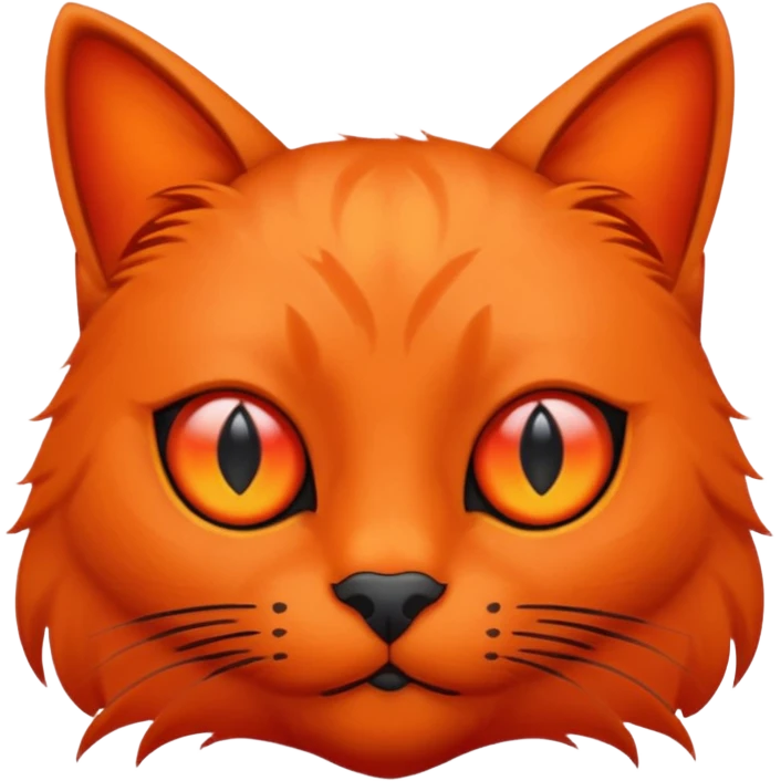 Чёрный кот у которого один глаз красный  а второй оранжевый emoji