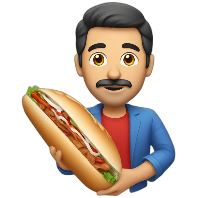turkish man with doner kebab emoji