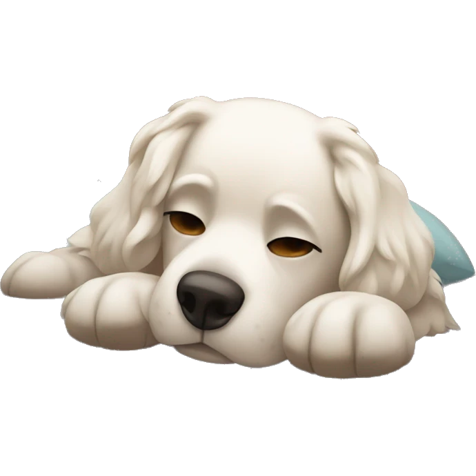cozy dog resting on bed emoji