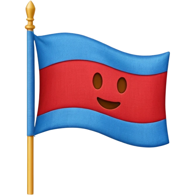 Un emoji drapeau avec un moitié bleu en haut  emoji
