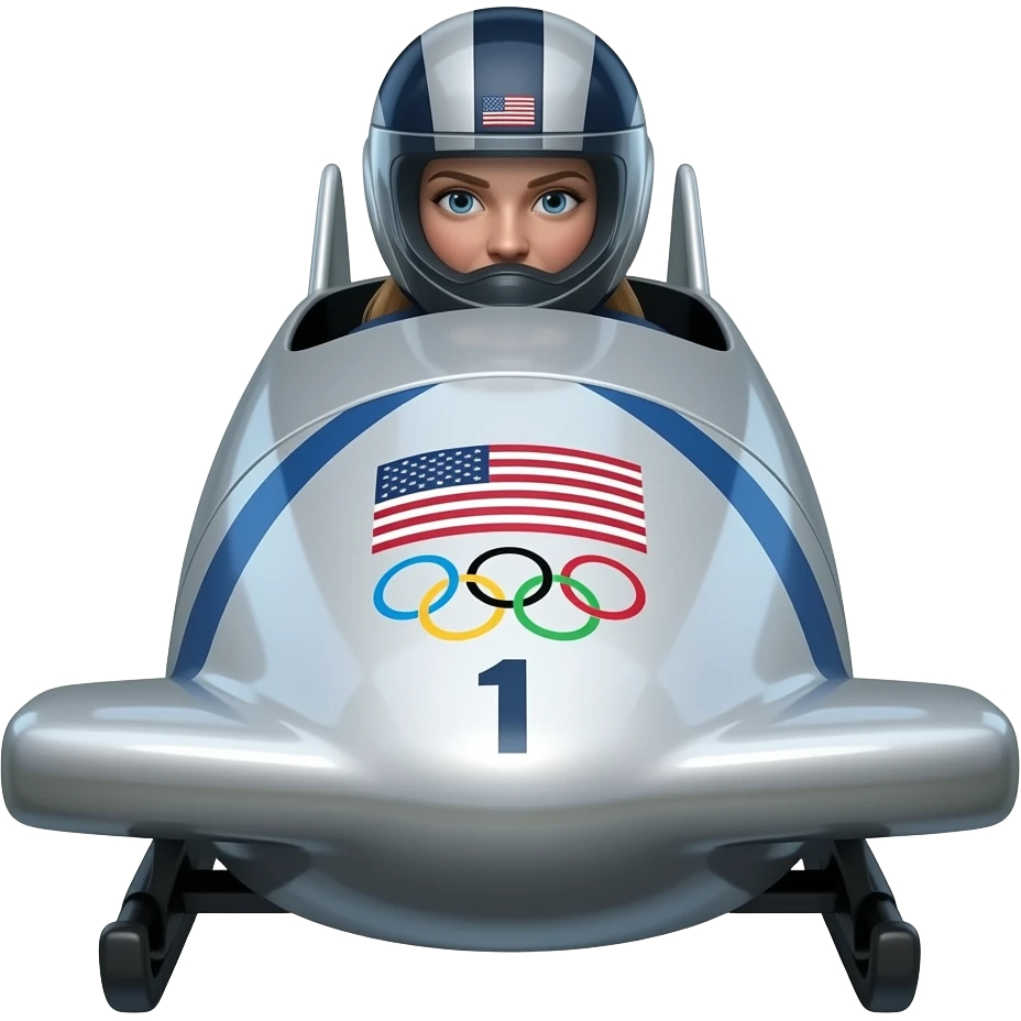 USA Olympic Bobsled with female inside emoji
