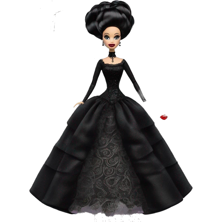 Victorian 1899 Debut Barbie CC,Morticia Addams, , sparkling black octopus dress  emoji