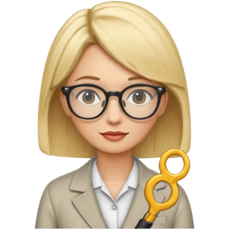 tailor woman with blonde hair and glasses emoji