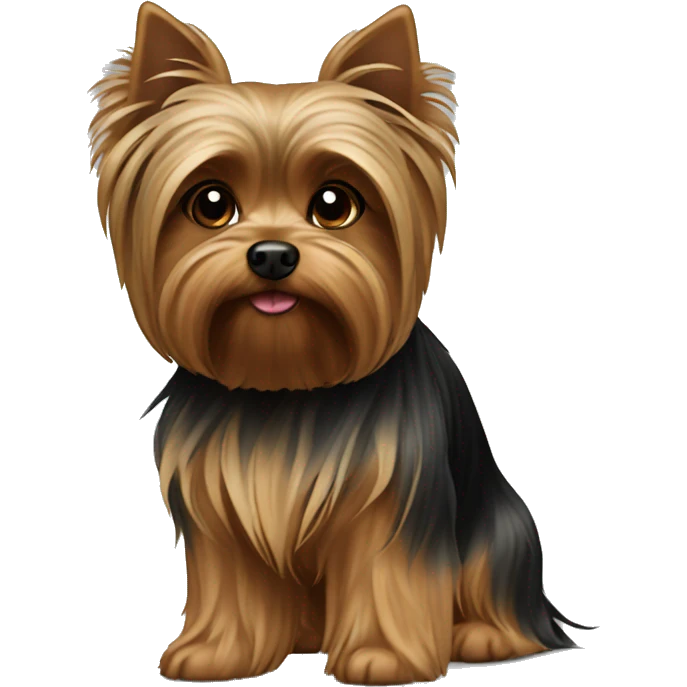 Brown yorkshire terrier long hair  emoji