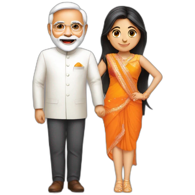 Narendra modi and girlfriend party emoji