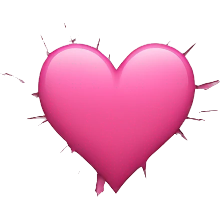 Pink broken heart in middle of screen emoji