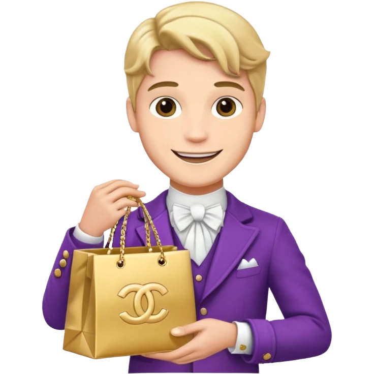prince holding Chanel gift bags emoji