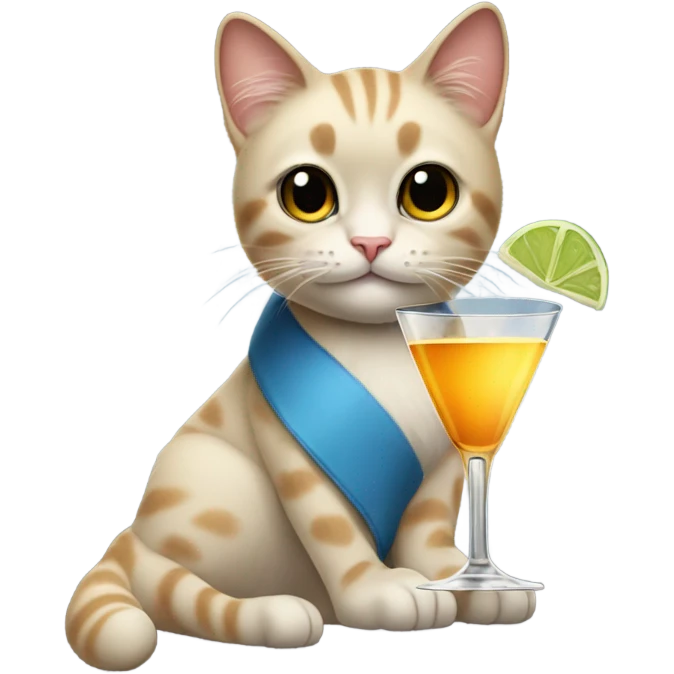 Cat drinking a martini emoji