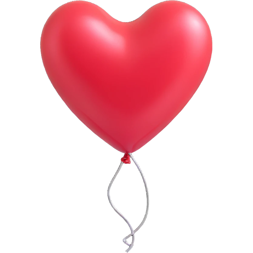 shiny metallic heart-shaped balloon emoji
