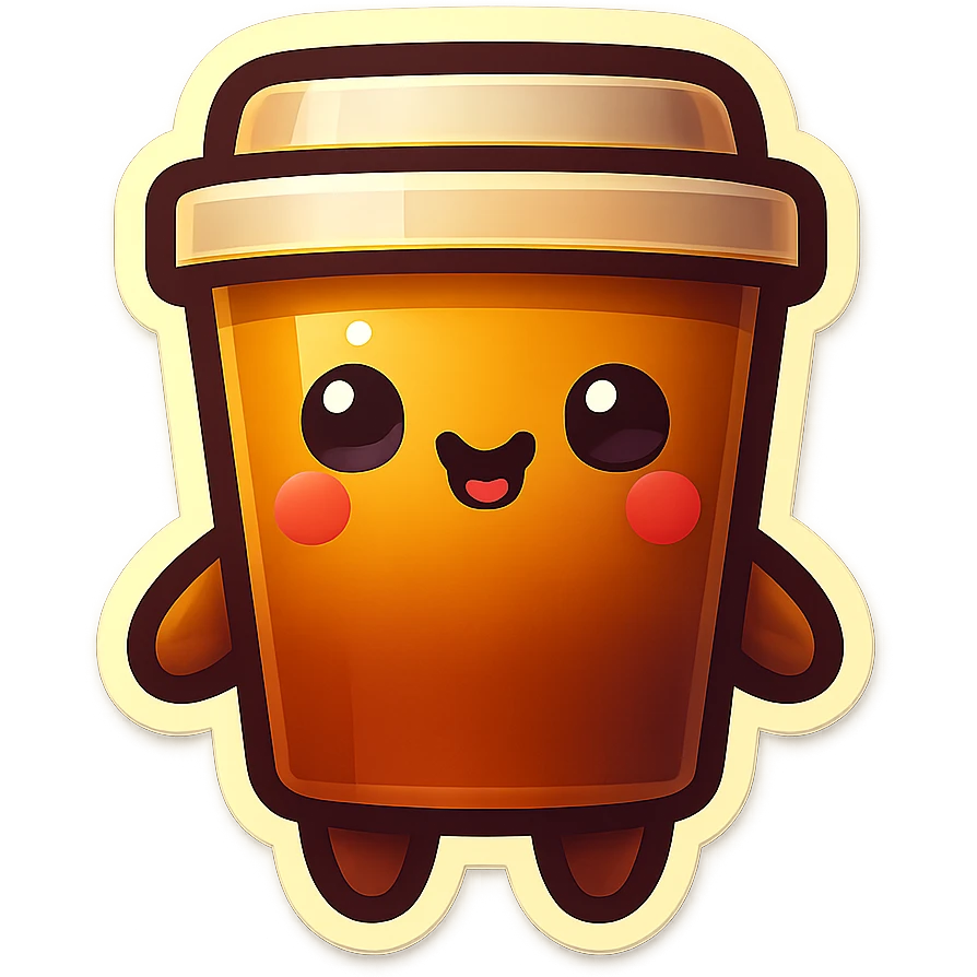 Tall coffee cup, melting brain emoji
